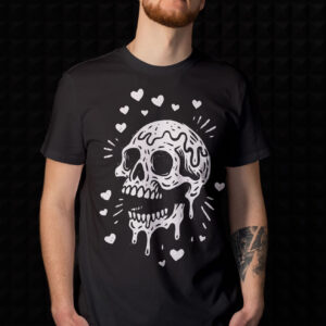Skull Lover - blanc sur noir - homme